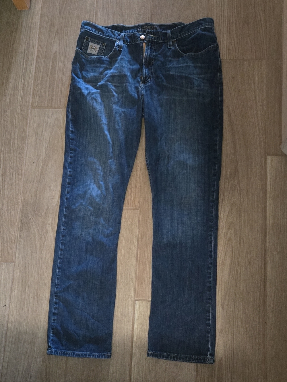 Cinch Men's Dark Blue Straight Denim Jeans 36x34